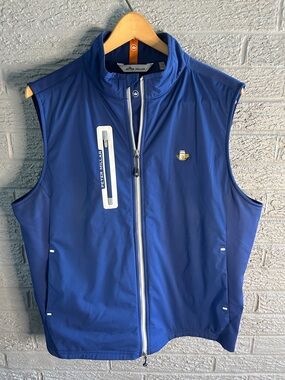 NWOT Peter Millar Hyperlight Fuse Royal Blue Performance Zip Vest Golf Crown